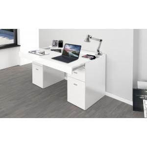 Zoom Scrivania Sliding 130 con piano allungabile – Bianco Larice