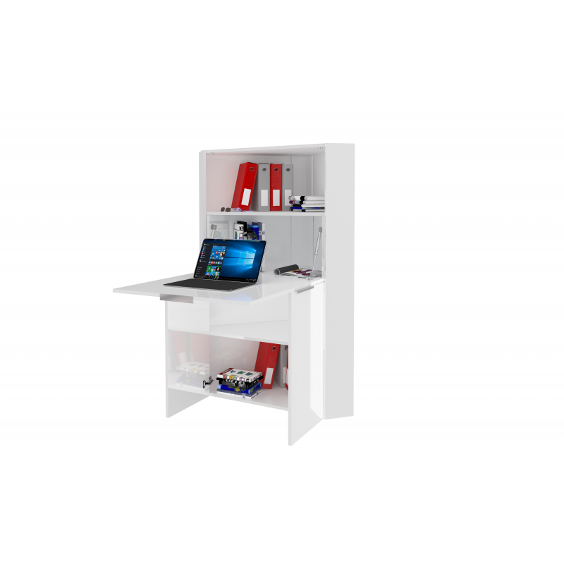 Scrivania ad angolo Dalia – Richiudibile – 70x140x57 – Bianco Lucido