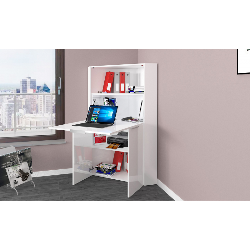 Scrivania ad angolo Dalia – Richiudibile – 70x140x57 – Bianco Lucido