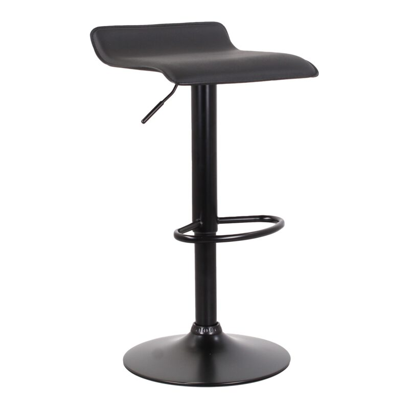 Set 2 sgabelli in ecopelle modello Ischia Nero (base nera)
