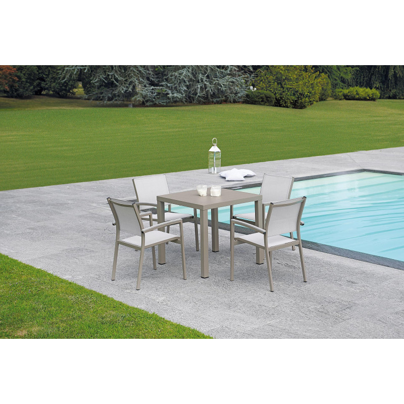 Set Tavolo da + 6 Sedie Elba MOIA tortora