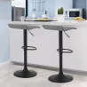 Set 2 sgabelli in ecopelle modello Ischia Grigio (base nera)
