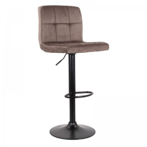 Set 2 sgabelli in velluto modello Capri Grigio (base nera)