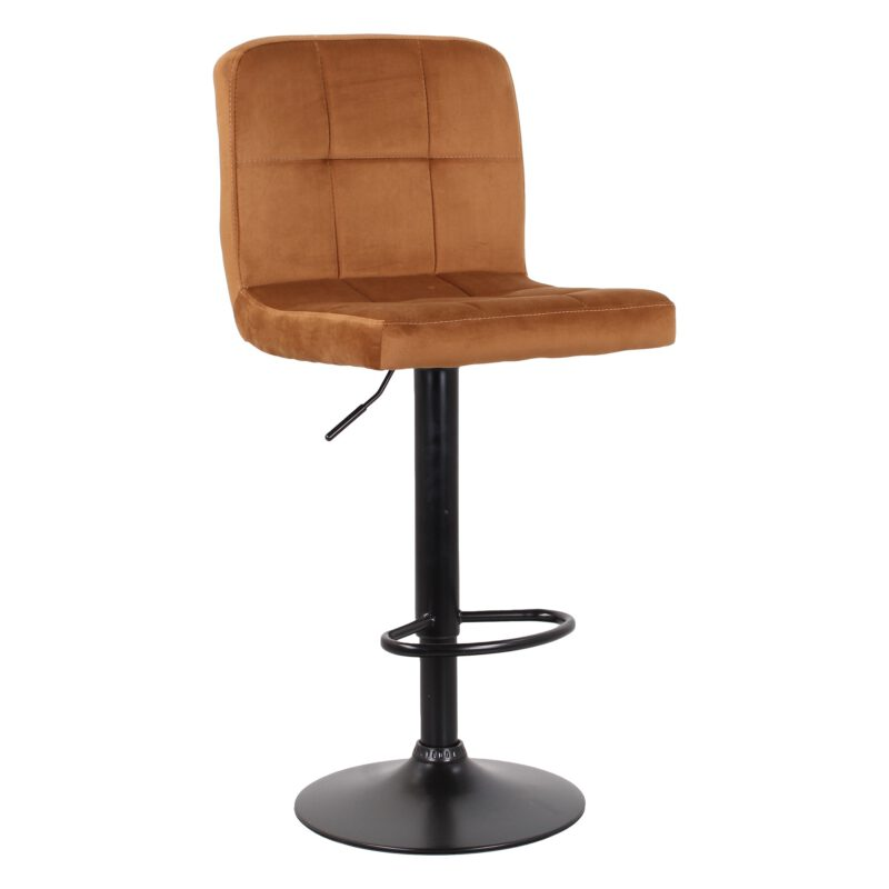 Set 2 sgabelli in velluto modello Capri Cammello (base nera)