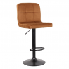 Set 2 sgabelli in velluto modello Capri Cammello (base nera)