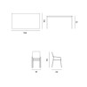 Dining Set Tarquinia 4 Sedie Ferro Antracite Moia