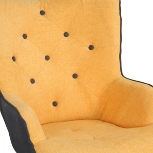Zoom Poltrona in tessuto modello Glaciale colore Ocra (con pouf)