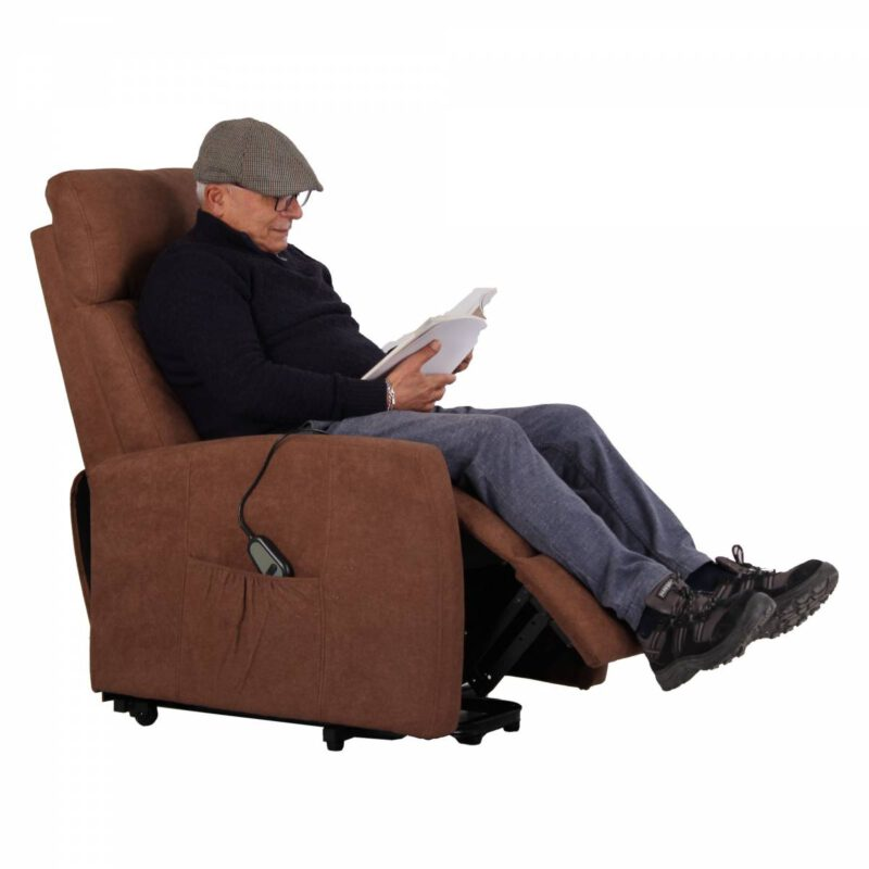 Poltrona Relax Elettrica in tessuto modello Samoa colore Marrone