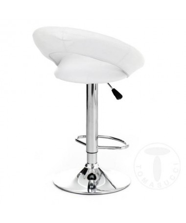 Zoom Sgabello bar in pelle sintetica Round- set da 2 bianco