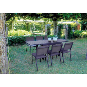 Set Tavolo Balcone + 6 sedie Lucca MOIA chocolate