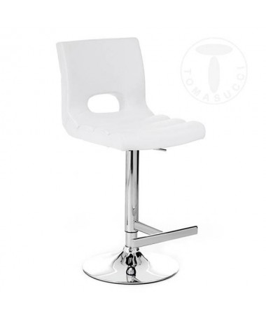 Sgabello bar in pelle sintetica Sem - bianco