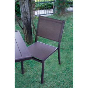 Zoom Set Tavolo Balcone + 6 Sedie Elba MOIA chocolate
