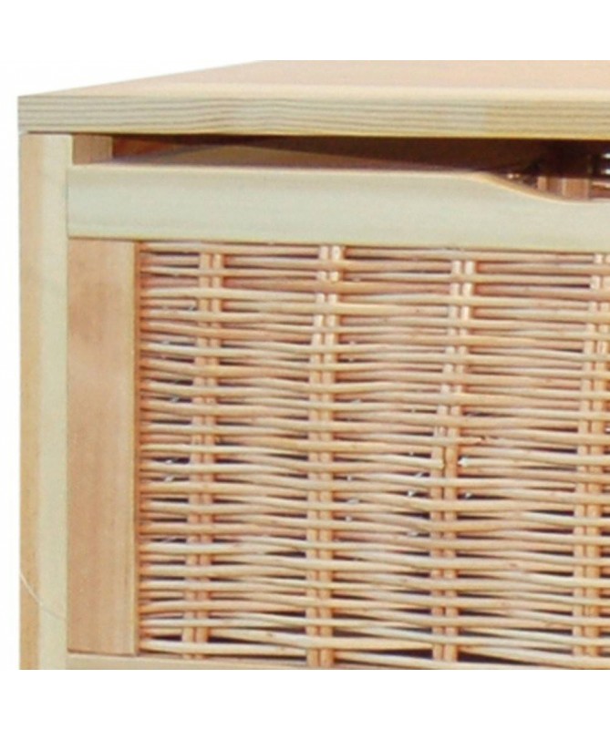 Cassettiera Giada in legno e vimini con 2 cassetti