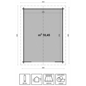 Zoom CASETTA CHIARA cm. 300x400