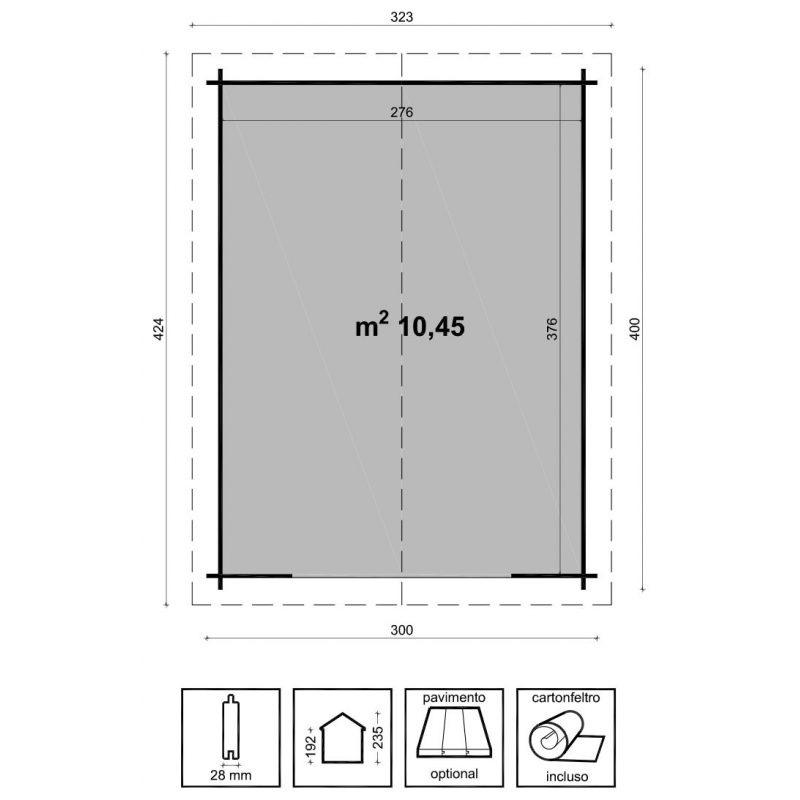 CASETTA CHIARA cm. 300x400