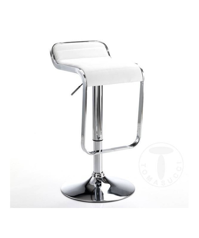 Sgabello bar Snappy in pelle sintetica - bianco TOMASUCCI