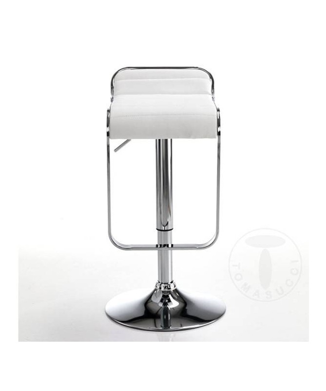 Sgabello bar Snappy in pelle sintetica - bianco TOMASUCCI