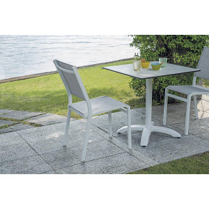 Zoom Set Tavolo pieghevole + 2 Sedie Pola Alluminio Bianco Text Grigio Chiaro Moia