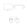 Dining set Tarquinia ferro verde Moia 4 sedie elegante e robusto