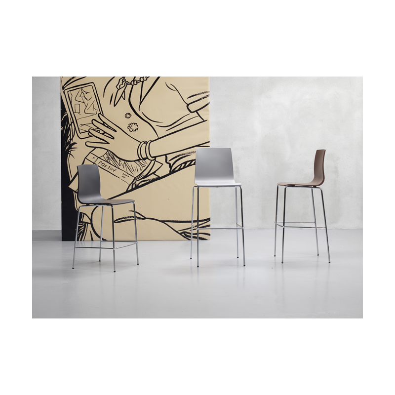 SET DUE SGABELLI ALICE HT 65CM TECNOPOLIMERO MADE IN ITALY SCAB DESIGN