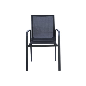 Sedia Samo alluminio antracite textilene nero Moia resistente