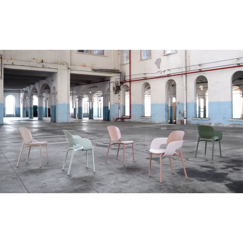SET 6 SEDIE HUG TECNOPOLIMERO DA POST CONSUMO INDUSTRIALE SCAB DESIGN