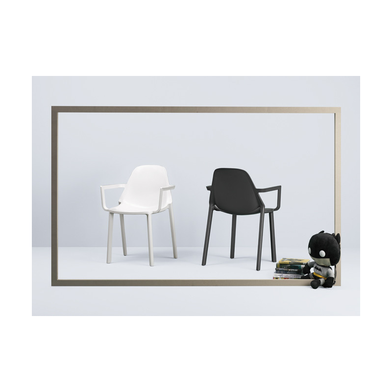SET 4 POLTRONA PIU' CON BRACCIOLI TECNOPOLIMERO SCAB DESIGN MADE IN ITALY