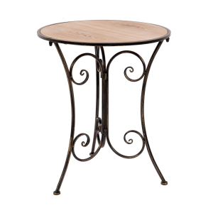 TAVOLO TONDO RUBY CON TOP MDF NATURALE, CASACOLLECTION