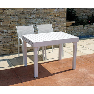 Set Tavolo Capannori + 6 Sedie Zara Alluminio Bianco Text Grigio Chiaro Moia
