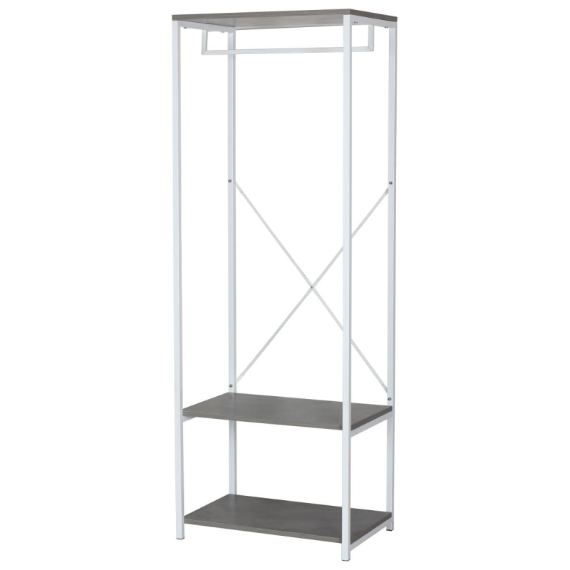 PORTABITI CON 2 RIPIANI IN LEGNO TRUCIOLATO+METALLO 60X40X167