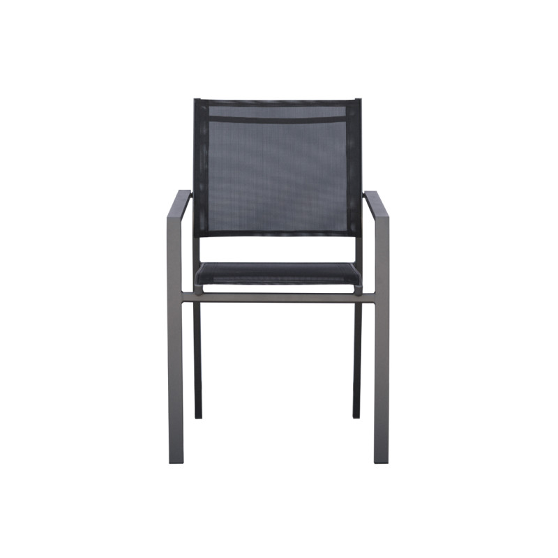 Sedia Zara alluminio antracite textilene nero Moia outdoor