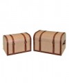 Baule in legno e stoffa - set da 2