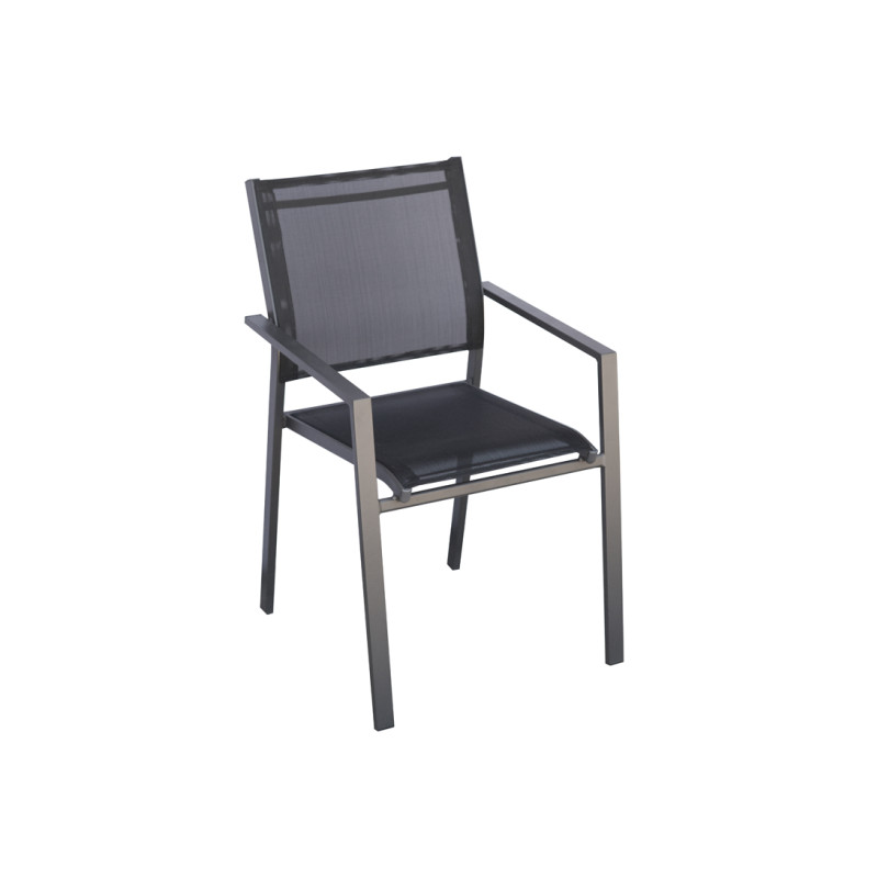 Sedia Zara alluminio antracite textilene nero Moia outdoor