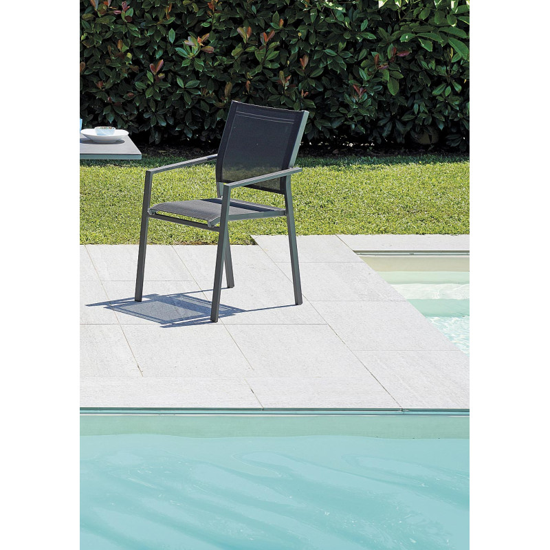 Sedia Zara alluminio antracite textilene nero Moia outdoor