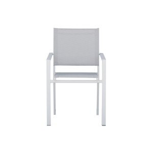 Sedia Zara alluminio bianco textilene grigio chiaro Moia