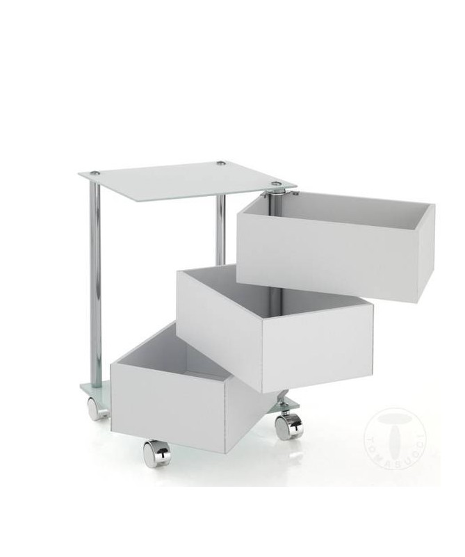 Cassettiera con ruote Bobo - bianco