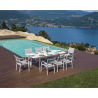 Set Tavolo San Donato + 8 Sedie Zara Alluminio Bianco Text Grigio Chiaro Moia