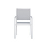 Set Tavolo San Donato + 8 Sedie Zara Alluminio Bianco Text Grigio Chiaro Moia