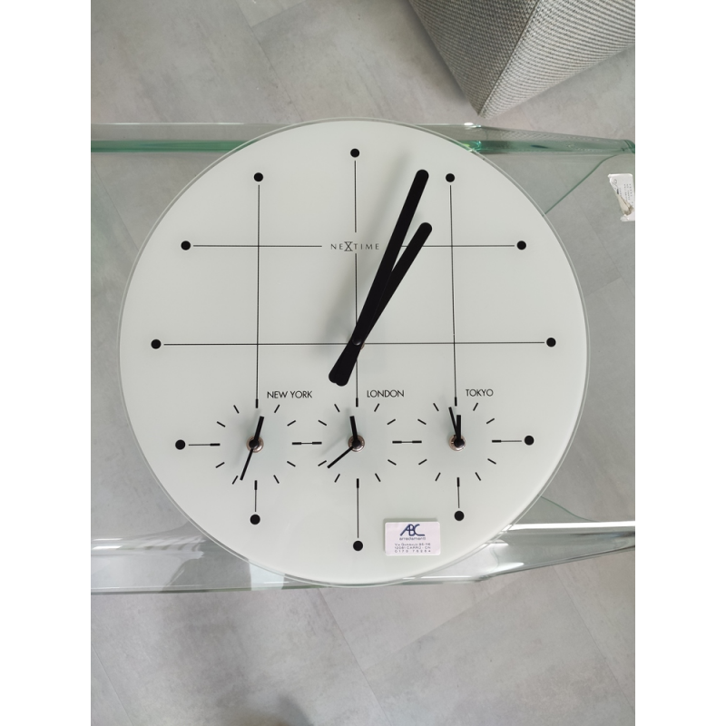 Orologio da parete Big City con fusi orari in vetro diametro 43cm