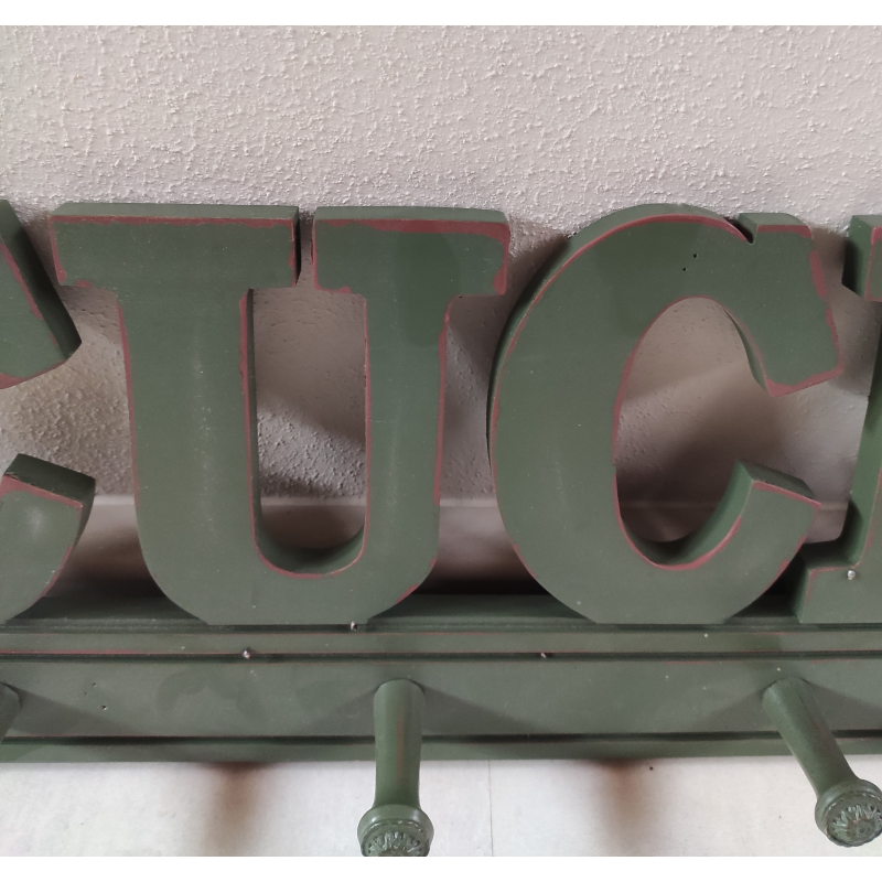 Appendino da parete cucina verde con 5 spazi 56x16cm