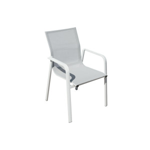 Zoom Set Tavolo San Donato + 8 Sedie Samo Alluminio Bianco Text Grigio Chiaro Moia
