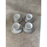 Set 4 tazze Caffe Espresso/Cappuccino in ceramica e metallo