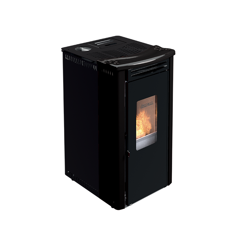 Orione stufa a pellet ventilata 9,1 kw nero lucido Lincar