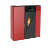 Stufa a pellet Flat 502 slim ventilata 9,7kw in acciaio rosso Lincar
