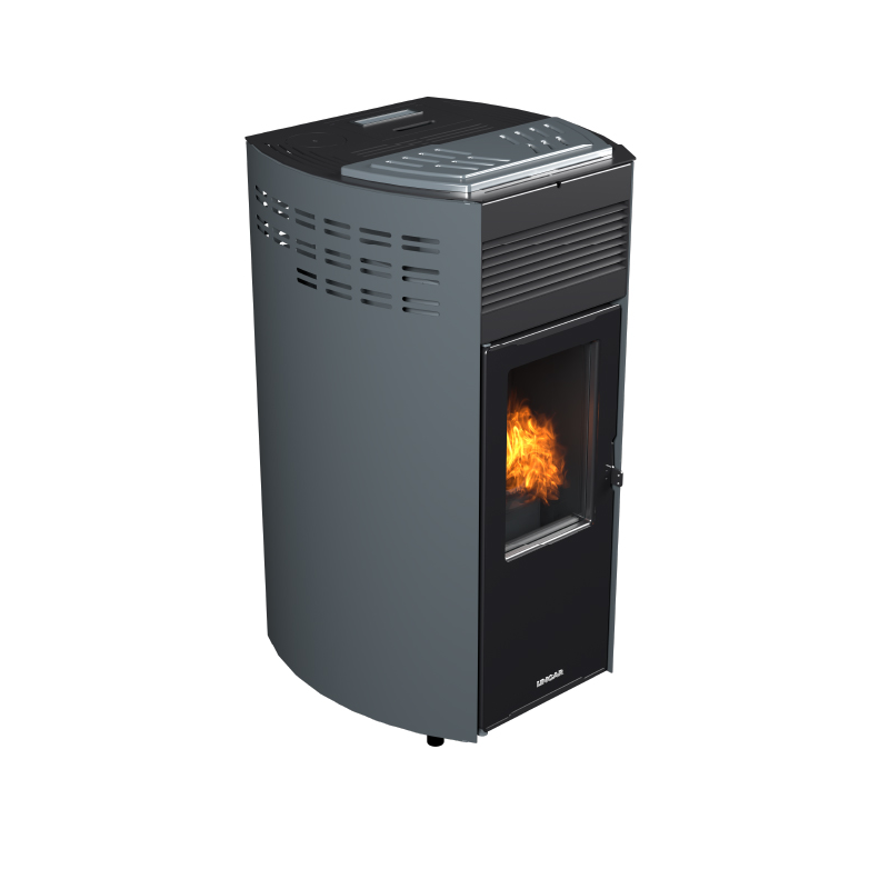 Erica stufa a pellet canalizzata 10,8kw in acciaio e ghisa grigio Lincar