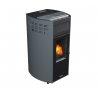 Erica stufa a pellet canalizzata 10,8kw in acciaio e ghisa grigio Lincar