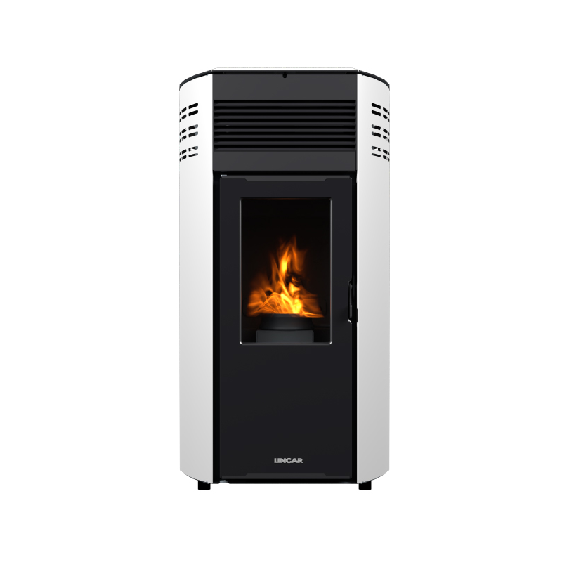 Erica stufa a pellet canalizzata 10,8kw in acciaio e ghisa bianco Lincar