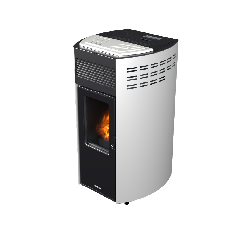 Erica stufa a pellet canalizzata 10,8kw in acciaio e ghisa bianco Lincar