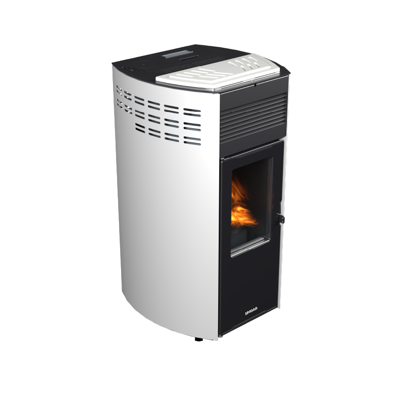 Erica stufa a pellet canalizzata 10,8kw in acciaio e ghisa bianco Lincar