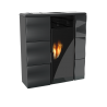 Stufa a pellet Olga 501L slim canalizzata in ceramica 11,1kw nero Lincar